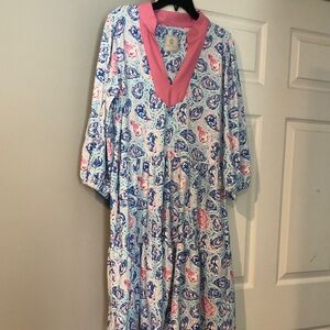 Simply Southern Pink and Blue Paisley Midi Dress